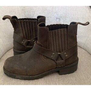 GBX Leather Boots Sz 7.5 Brown Harness Moto Boots Riding Ankle Boots Mens 42452